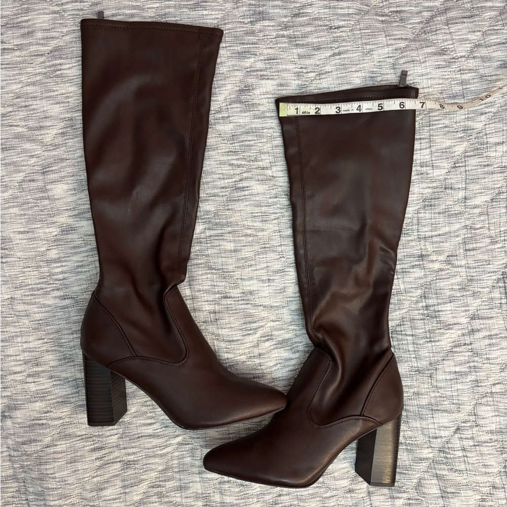 Franco Sarto Knee High Boots Sz 9 NWOT | Franco Sarto Brown Leather Boots Sz 9 - - Picture 6 of 8